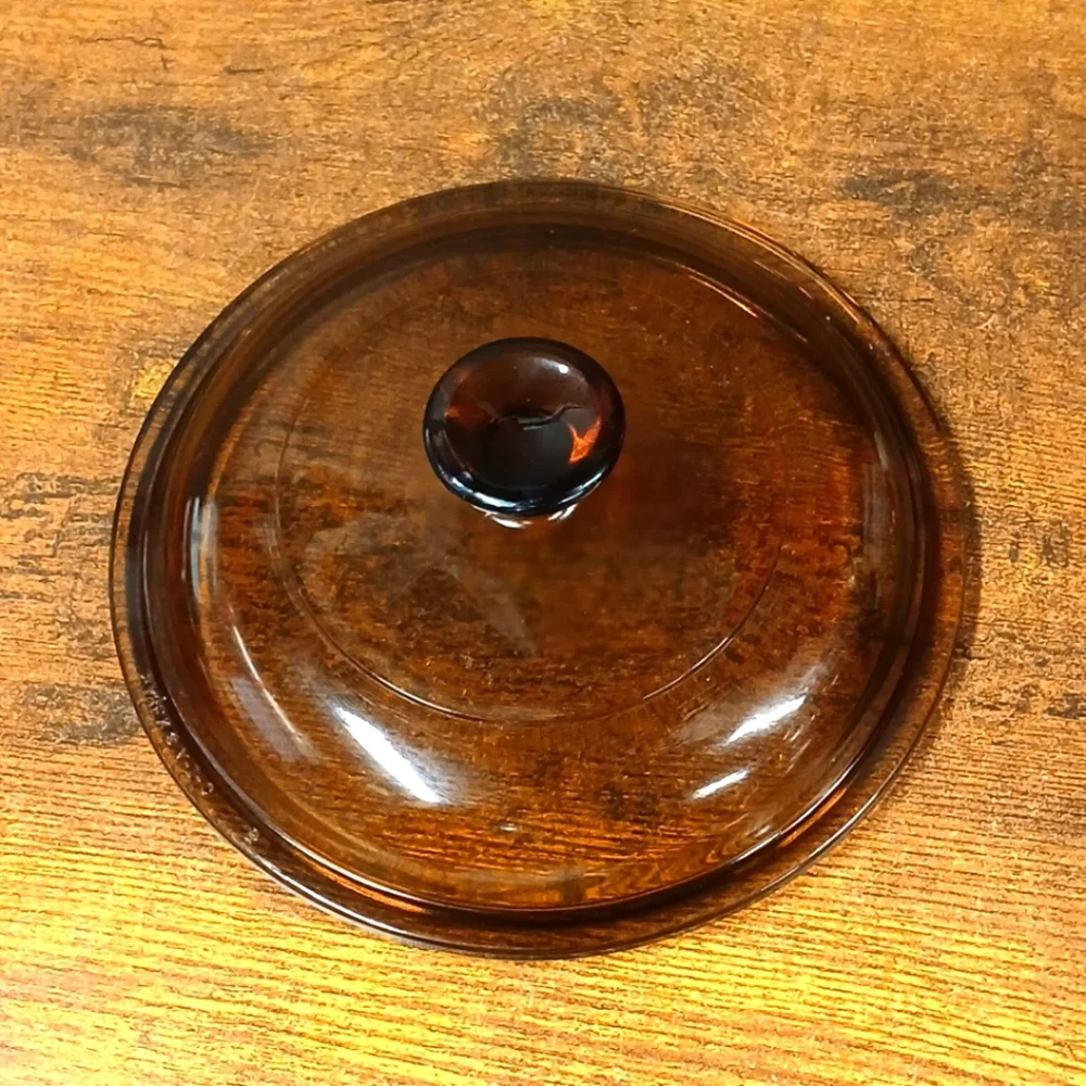 Pyrex 27 Corning V-1-C Amber Glass REPLACEMENT LID 6.5